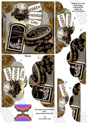 Fathers Day Gift Set Top and Bottom 5in Scallop Stacker