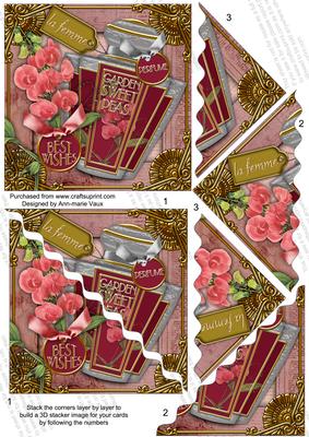 Sweet Pea Perfume 5in Scallop Triangle Stacker