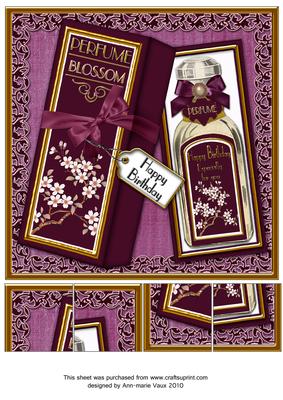 Purple Blossom Perfume 8in Picture Topper Sheet