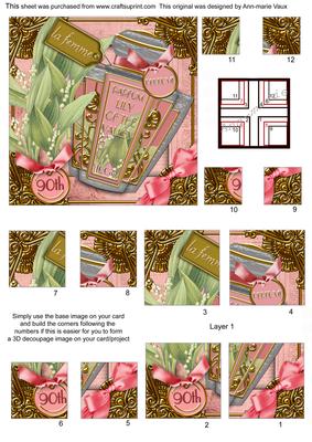 Lily of the Valley Parfum 90th Birthday 5in Corner Stacker