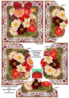 Lace Dahlias Bouquet 5in Scallop Bottom Stacker