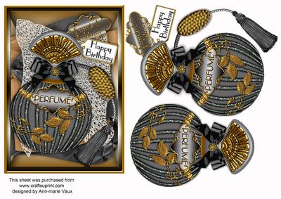 Silver Perfume 7x5in Decoupage Step by Step Sheet