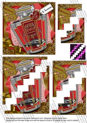 Red Aftershave 21st Birthday 5in Zig Zag Triangle Stacker