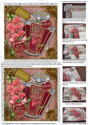 Sweet Peas Perfume Best Wishes 5in Paper Weaving Sheet
