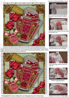 Rose Perfume Birthday 5in Paper Weaving Sheet