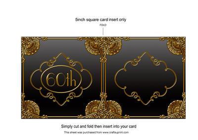 Black Musk Perfume 60th Birthday Matching Card Insert