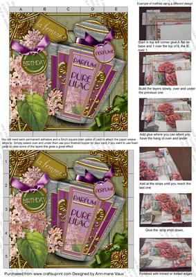 Pure Lilacs Perfume Green Birthday 5in Paper Weaving Sheet