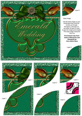 Emerald Wedding Anniversary Rose 6in Duo Corner Stacker