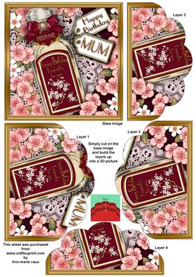 Blossom Perfume Mum Birthday 5in Scallop Bottom Stacker