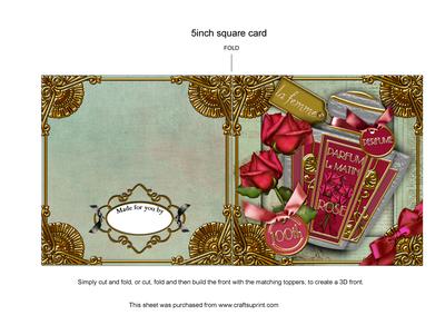 Rose Matin Perfume 100th Birthday 5in Cut and Fold Card