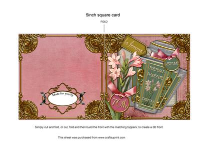 Freesias Perfume 70th Birthday 5in Cut and Fold Card