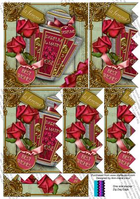 Rose Perfume Best Wishes 5in Zig Zag One Side Stacker