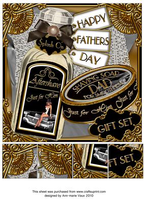Fathers Day Shaving Gift Set 8in Picture Topper Sheet