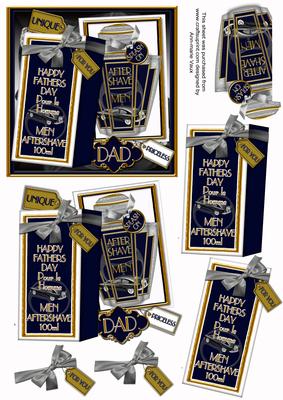 Boxed Blue Aftershave for Fathers Day Decoupage Step by Step