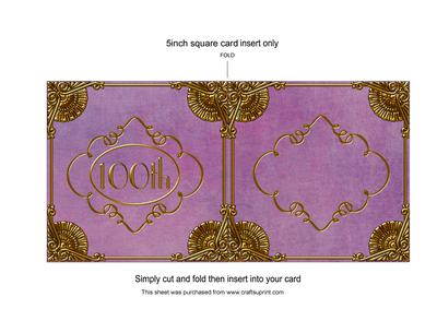 Pure Lilac Perfume 100th Birthday Matching Card Insert