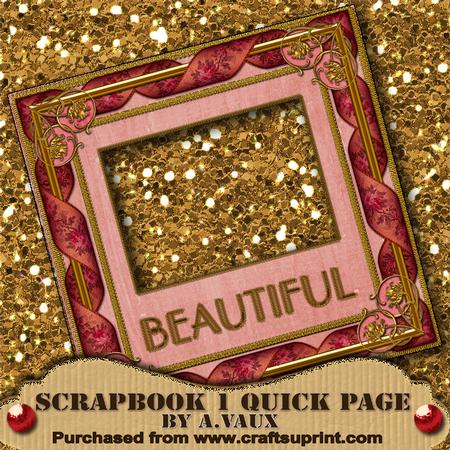 Pink Ornate Ribbon Beautiful Scrapbook Q Page