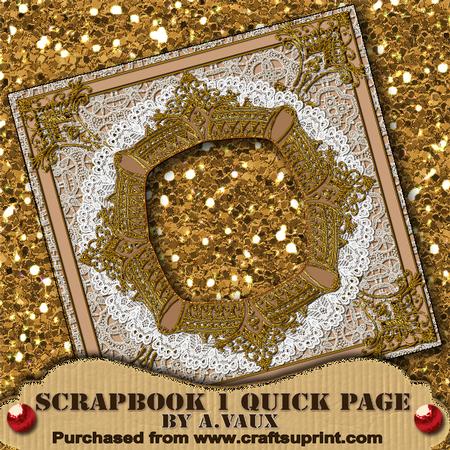 Cream Blush Ornate Lace Frame Scrapbook Quick Page
