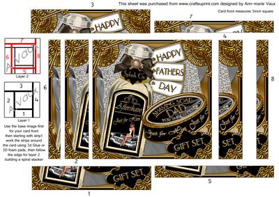 Fathers Days Shaving Set 5in Spiral Edge Stacker