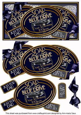 Dads Blue Drive Soap Trio Dl Decoupage Step by Step