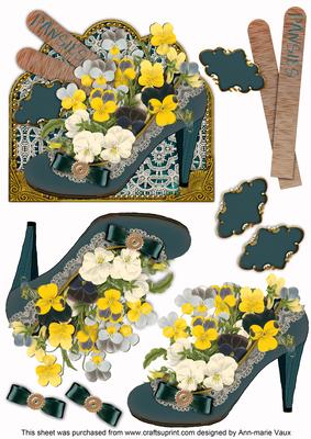 Pansies Lace Shoe Decoupage Step by Step