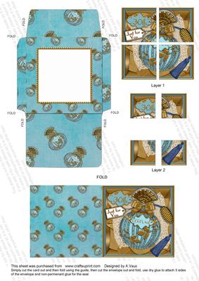 Aquamarine 30th Perfume Card Envelope Corner Stacker