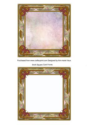 Lilac Watercolour Tapestry 5in Card Front and Ornate Frame