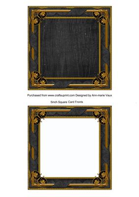 Black Tapestry 5in Card Front and Ornate Frame