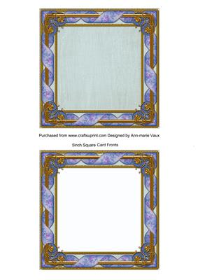 Blue Watercolour Tapestry 5in Card Front and Ornate Frame