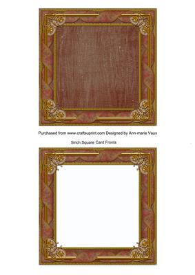 Vintage Tea Tapestry 5in Card Front and Ornate Frame