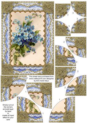 Forget-me-knots Lace 7x5in 4 Corner Stacker