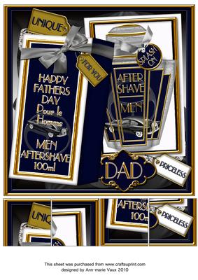 Aftershave in a Box Fathers Day 8in Topper Picture Sheet