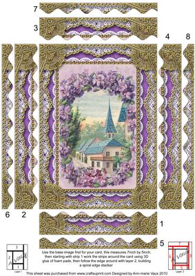 Lavender View Lace 7x5in Wavy Spiral Edge Stacker
