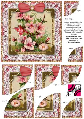 Lace Blossom 6 Inch Duo Corner Stack Card Front