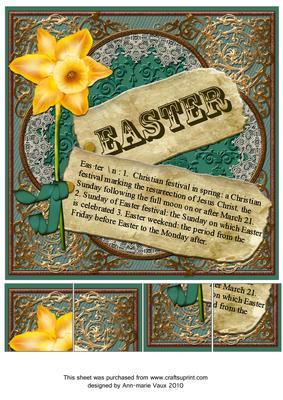 Easter Daffodils Definition 8inch Picture Topper Sheet