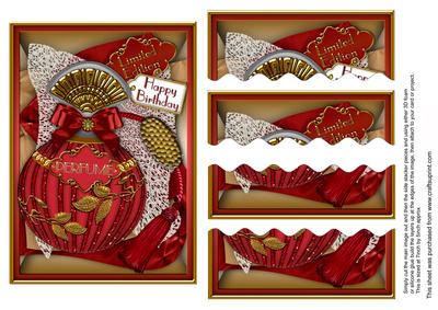 Ruby Birthday Perfume 7x5in Wavy Top and Bottom Stacker