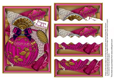 Pink Sapphire Birthday Perfume 7x5in Wavy Top Bottom Stacker
