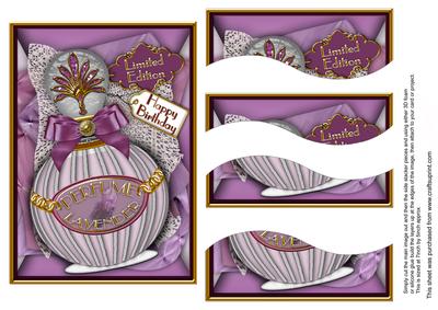 Lavender Birthday Perfume 7x5in Swirvey Top Bottom Stacker