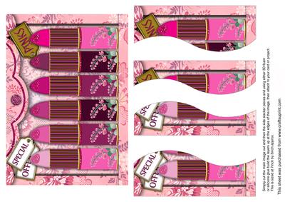 Pink Lipstick Bag 7x5in Swirvey Top and Bottom Stacker