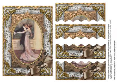 Strictly Dancing Couple 7x5in Wavy Top and Bottom Stacker