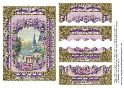 Lavender View Lace 7x5in Wavy Top and Bottom Stacker