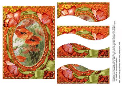 Poppy Butterflies 7x5in Swirvey Top and Bottom Stacker