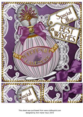 Lavender Lace Perfume 8in Picture Topper Sheet
