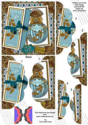 Aquamarine Boxed Perfume 5in Scalloped Stacker
