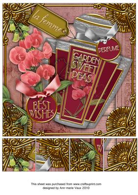 Sweet Pea Perfume Best Wishes 8in Picture Topper Sheet