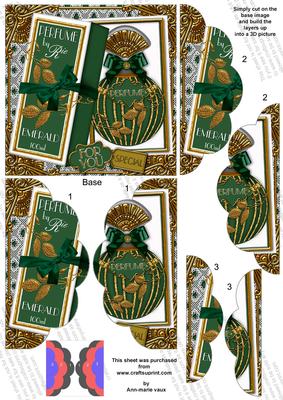 Emerald Boxed Perfume 5in Scalloped Side Stacker