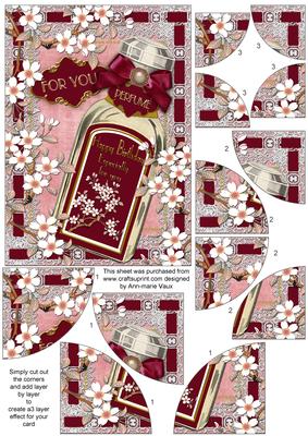 Blossom Perfume Birthday 7x5in All 4 Corner Stacker