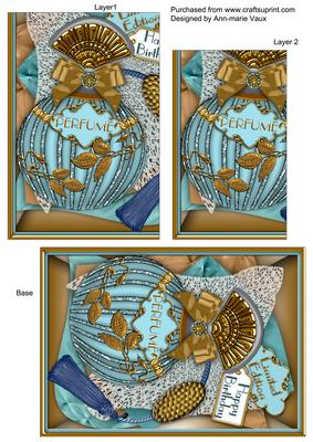 Aquamarine Birthday Perfume 7x5in One Corner Stacker