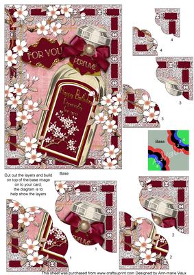 Blossom Perfume Birthday 7x5in Scallop Corner Stacker