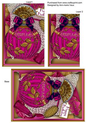 Pink Sapphire Birthday Perfume 7x5in One Corner Stacker
