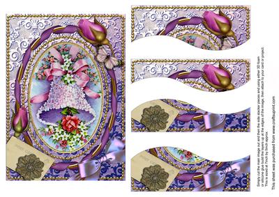 Floral Lilac Bell 7x5in Swirvey Top and Bottom Stacker